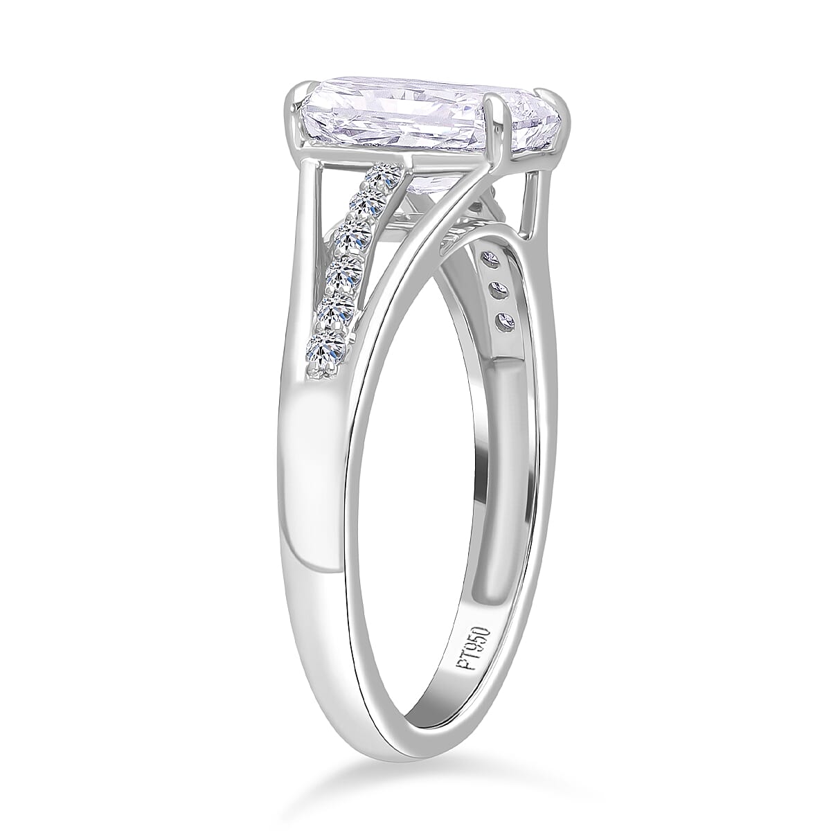 Luxuriant 950 Platinum (VS-EF) Lab Grown Diamond Ring 2.12 Ct, Platinum 4.62 Gms.