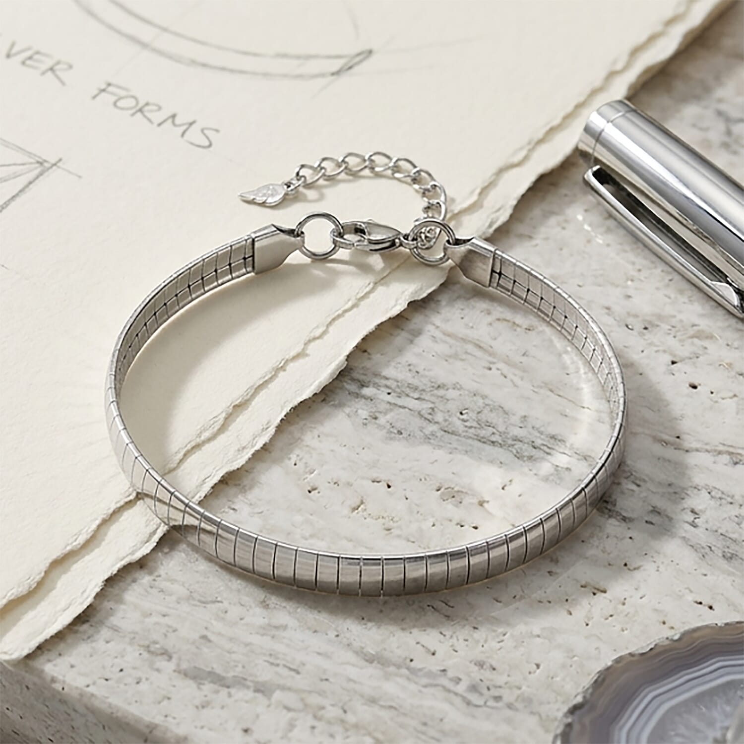 Bracelet (Size - 8-1 Ext) with Lobster Clasp in Silver Tone