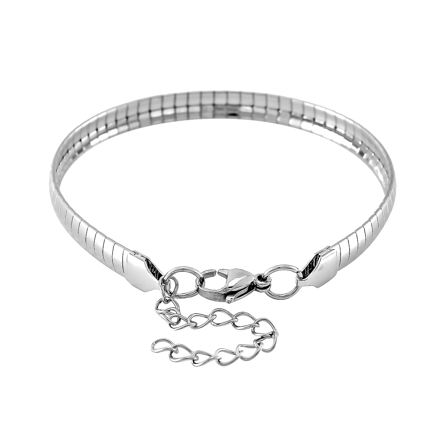 Bracelet (Size - 8-1 Ext) with Lobster Clasp in Silver Tone