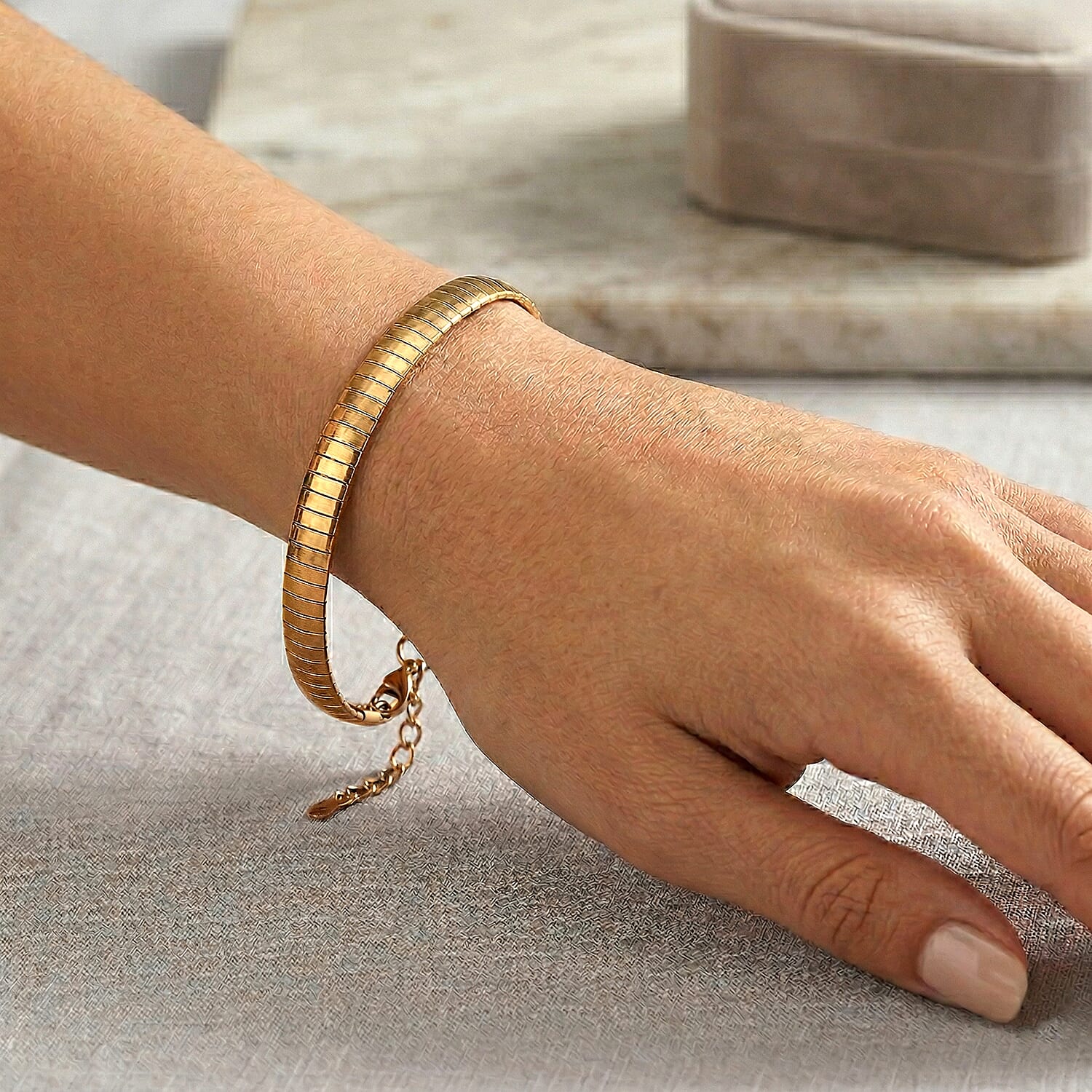 TJC 20TH Birthday Deal -  Omega Bracelet With Lobster Clasp (Size - 8-1 Ext)