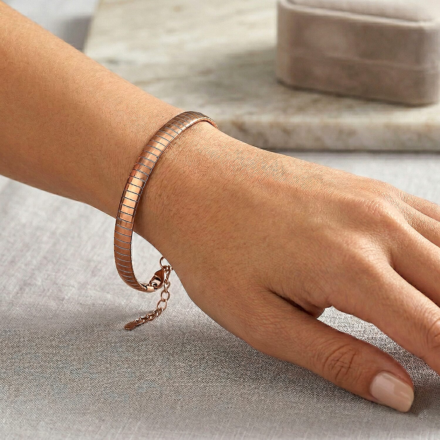 TJC 20TH Birthday Deal -  Omega Bracelet With Lobster Clasp (Size - 8-1 Ext)