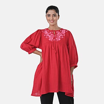 https://tjcuk.sirv.com/Products/81/3/8134034/Womens-Embroidered-Cotton-Double-Gauze-Relaxed-Fit-Tunic-Top-Size-M-Re_8134034_1.jpg?w=342&h=342