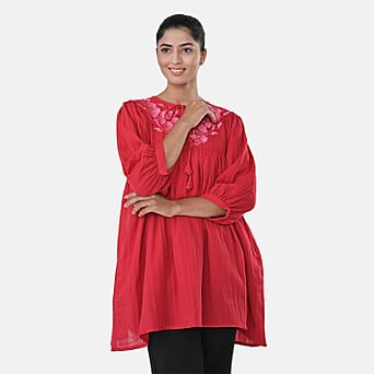 https://tjcuk.sirv.com/Products/81/3/8134034/Womens-Embroidered-Cotton-Double-Gauze-Relaxed-Fit-Tunic-Top-Size-M-Re_8134034_3.jpg?w=342&h=342