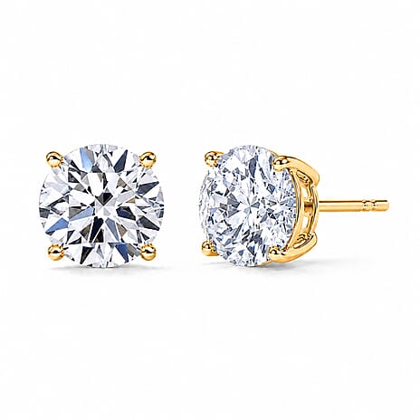 Luxuriant Diamond 9K Yellow Gold SGL Certified (SI-GH) Lab Grown Diamond Stud Push Back Earring 2.00 Ct.