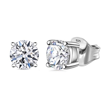 Luxuriant Diamond 9K White Gold SGL Certified (SI-G-H) Lab Grown Diamond Stud Push Back Earring 2.00 Ct.