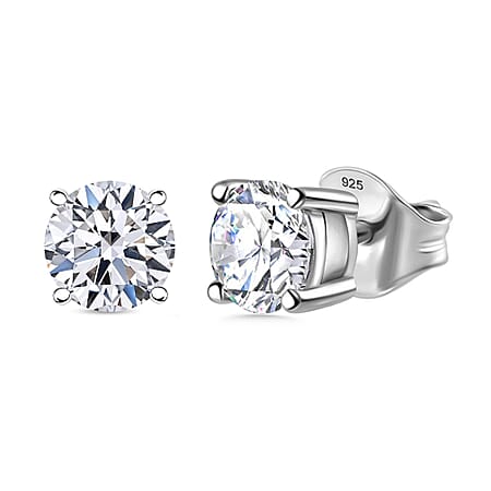 LUXURIANT 2 Ct. Lab Grown Diamond Solitaire Stud Push Back Earring in 9K White Gold SGL Certified (SI/G-H) LUXURIANT 2 Ct. Lab Grown Diamond Solitaire Stud Push Back Earring in 9K White Gold SGL Certified (SI/G-H)