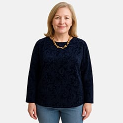 La Marey Paisley Emboss Velvet Blouse
