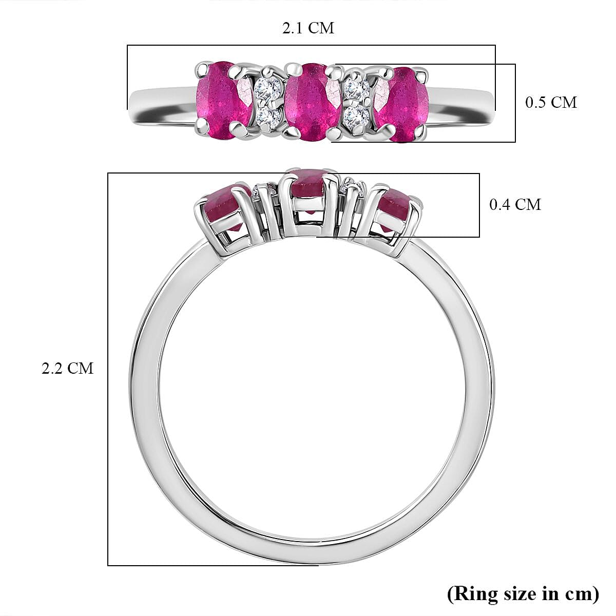 Three Stone Ring in Sterling Silver Three Stone Ring in Sterling Silver