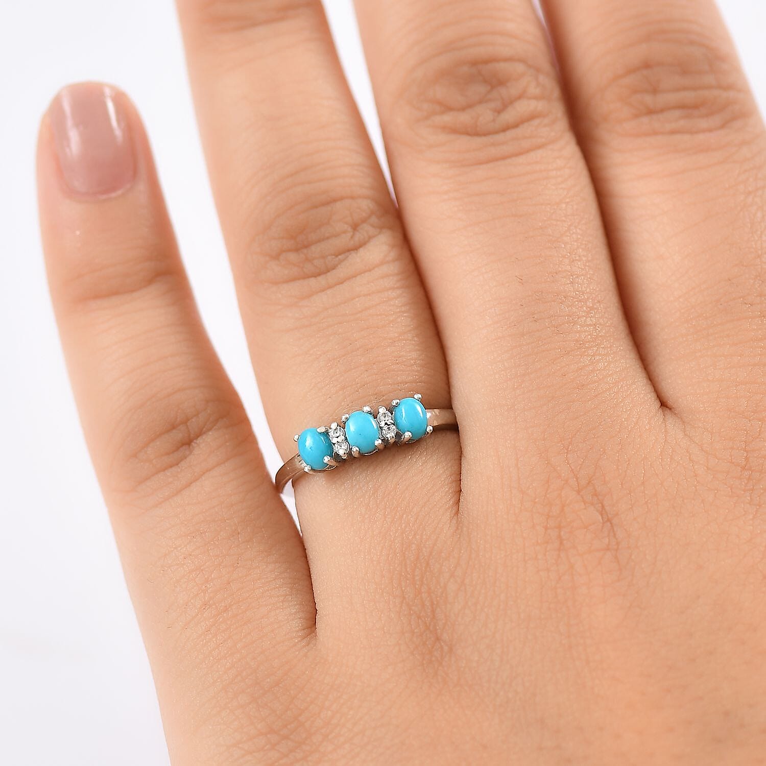 Three Stone Ring in Sterling Silver