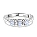 Three Stone Ring in Sterling Silver