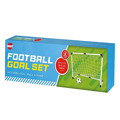 Football Goal Set With Pump - Ball-White