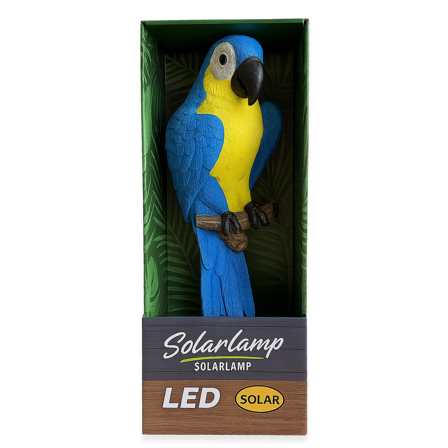 Hanging Yellow Parrot Garden Decor with Solar LED Eyes