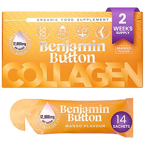 Benjamin Button 12,000mg Collagen Sachets - Mango Flavour  (14 Sachets)