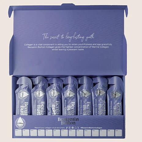 Benjamin Button 12,000mg Marine Collagen Liquid Sachets - Blackcurrant Flavour (14 Sachets)