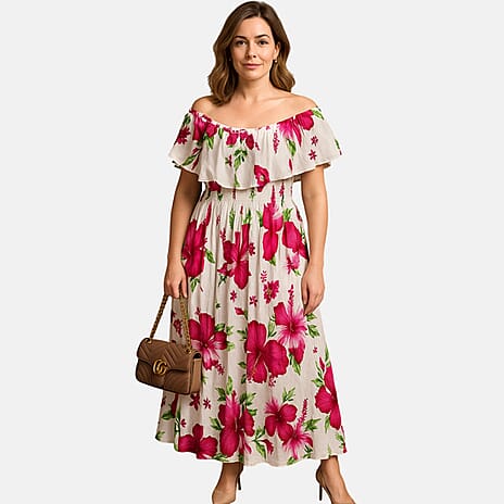 Cotton Knitted Midi  - White