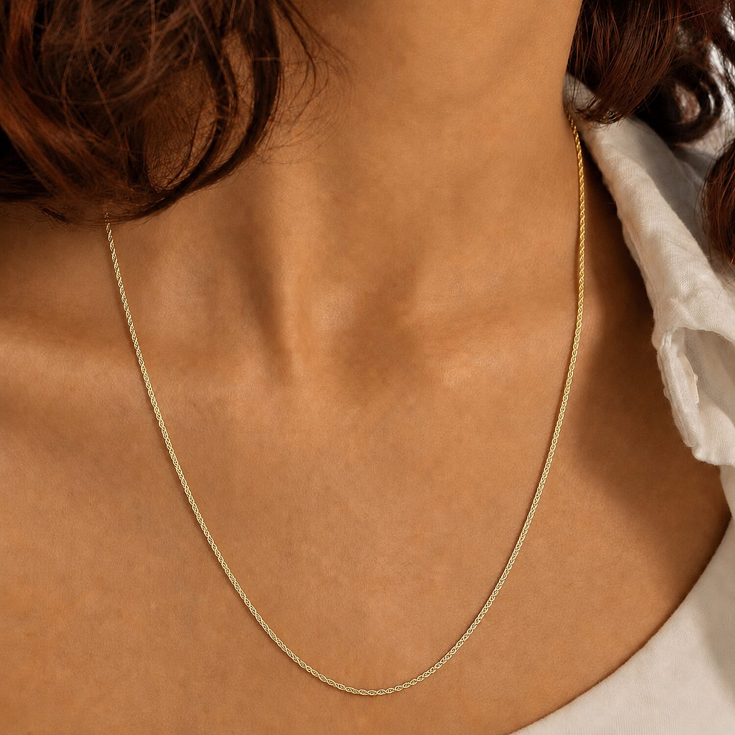 9K Yellow Gold Spiga Necklace (Size 18)