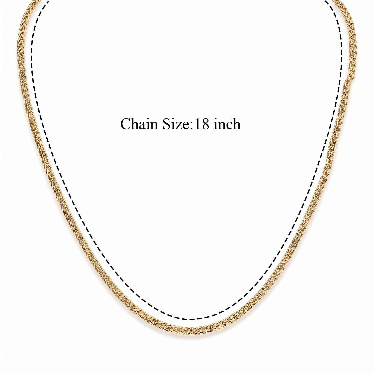 9K Yellow Gold Spiga Necklace (Size 18)