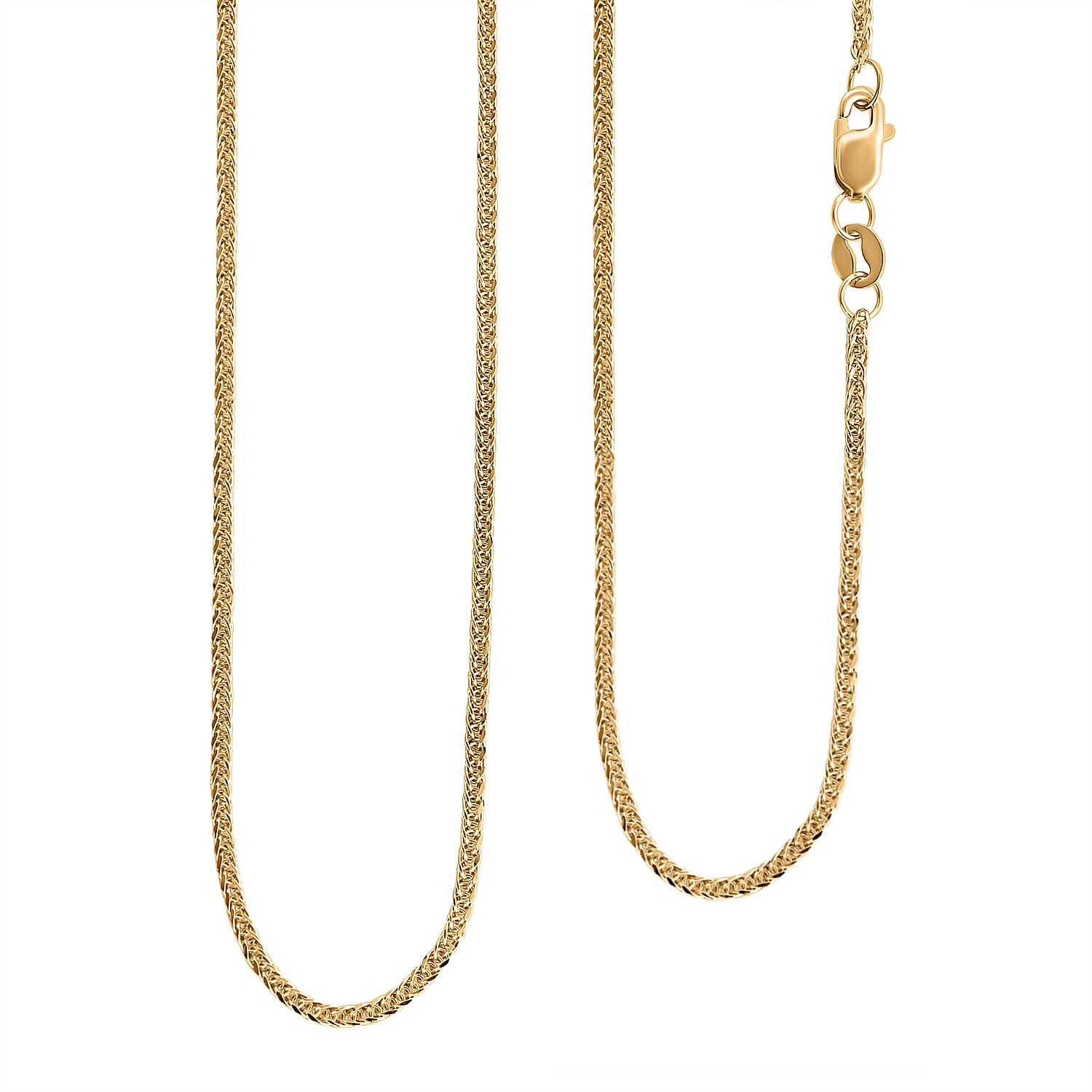 9K Yellow Gold Spiga Necklace (Size - 24) with Lobster Clasp