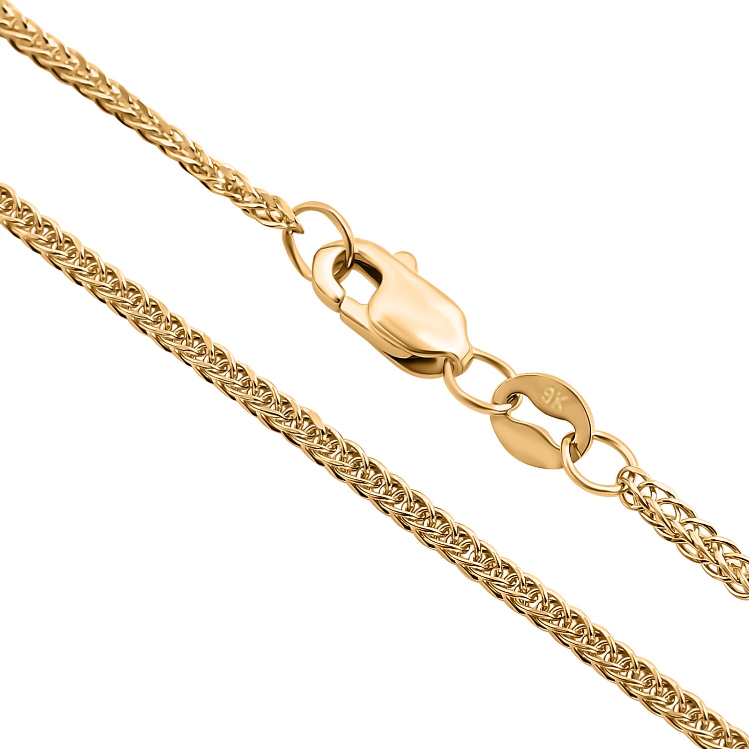 9K Yellow Gold Spiga Necklace (Size - 24) with Lobster Clasp