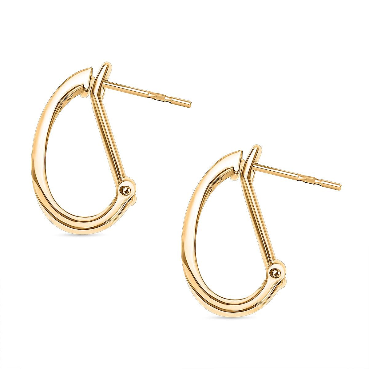 Luxuriant Diamond Lab Grown Diamond (SI-G-H) J Hoop Half Hoop Earring in 18K Vermeil Yellow Gold Plated Sterling Silver 0.50 cts