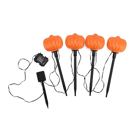 Set of 4 Musical Animated Pumpkins with Motion Sensor - Orange