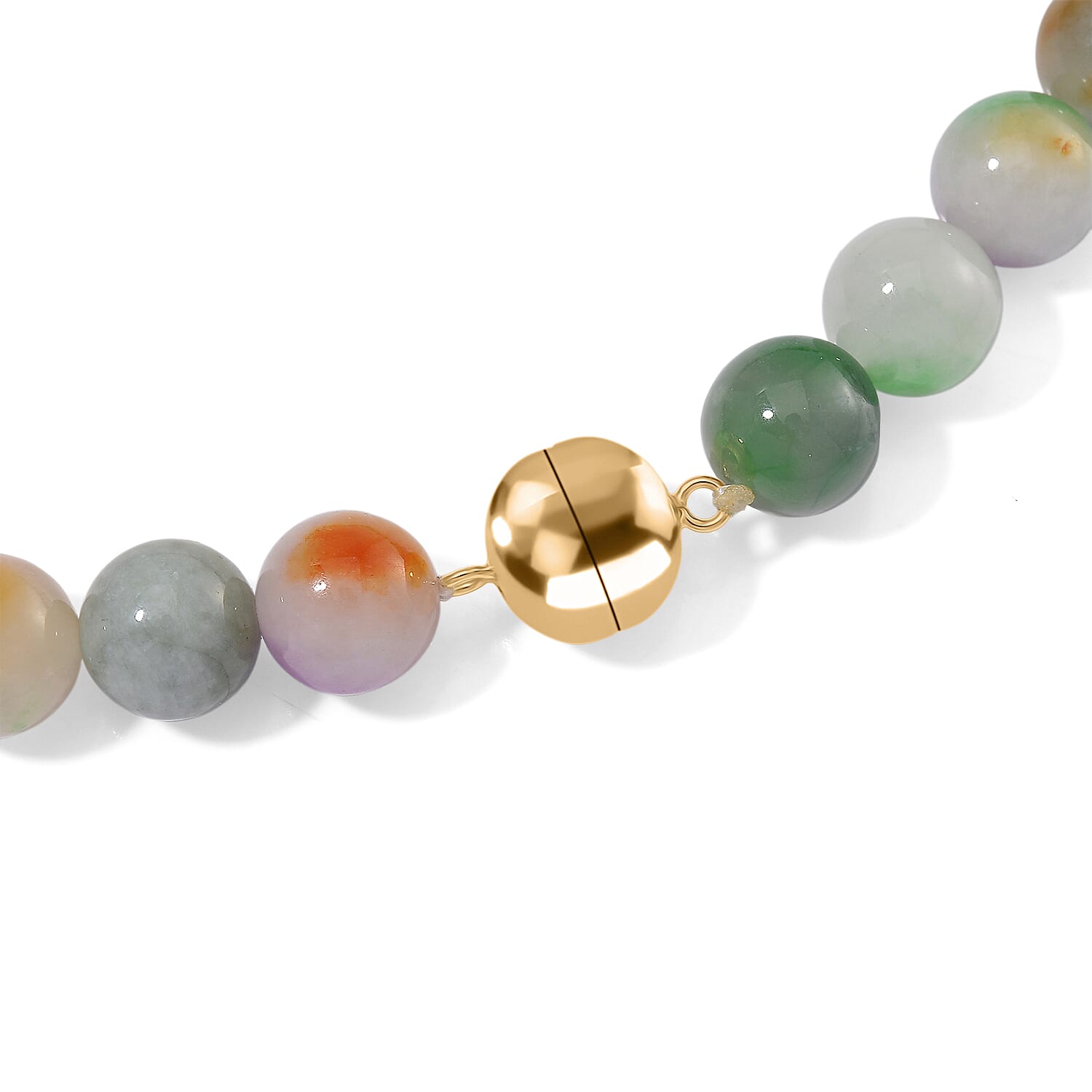 Enhanced Multi Jade Pixiu Necklace (Size - 20) in Yellow Gold Plated Sterling Silver 400.00 Ct.