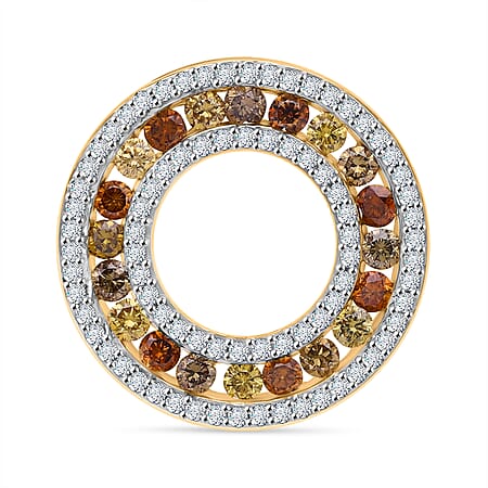 Biggest Close Out Deal- 9K Yellow Gold SGL Certified SI-I1 Natural Multi Colour Intense (Green, Champagne, Yellow ) Diamond  and White Diamond Pendant 1.00 Ct.