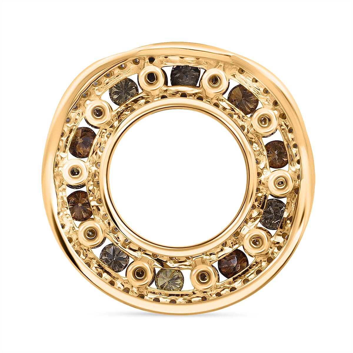 Biggest Close Out Deal- 9K Yellow Gold SGL Certified SI-I1 Natural Multi Colour Intense (Green, Champagne, Yellow ) Diamond  and White Diamond Pendant 1.00 Ct.