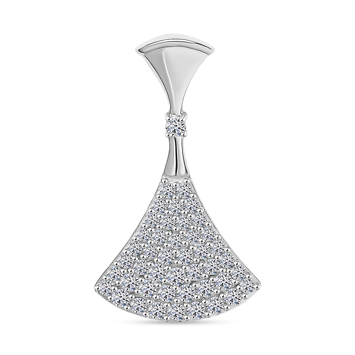 Luxuriant Diamond Lab Grown Diamond (SI-G-H) Pendant in Rhodium Overlay Sterling Silver 0.51 Ct.