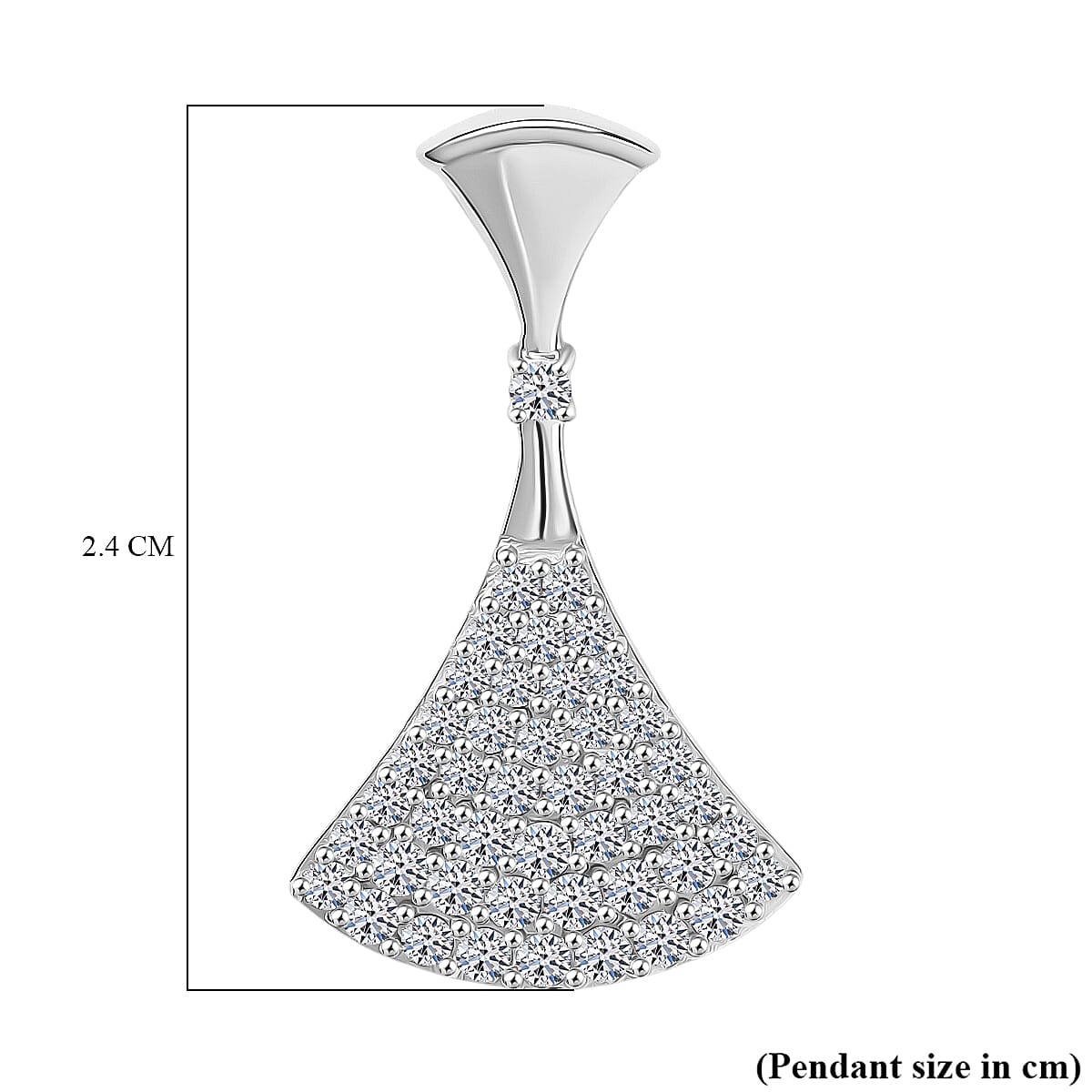 Luxuriant Diamond Lab Grown Diamond (SI-G-H) Pendant in Rhodium Overlay Sterling Silver 0.51 Ct.