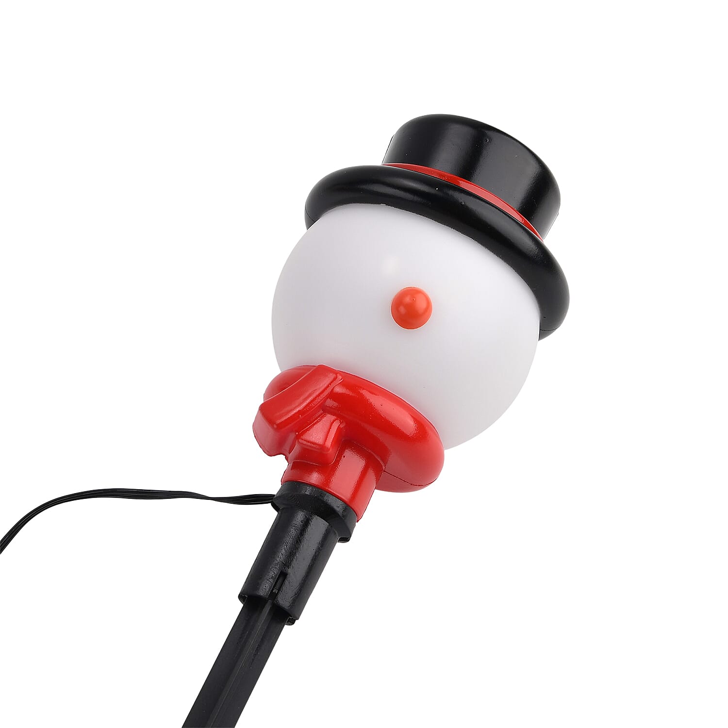 Set of 4 Musical Snowman Decorations with Sensor - LED Lighting - White - Red