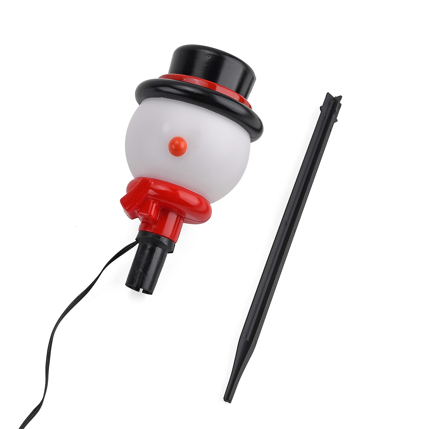Set of 4 Musical Snowman Decorations with Sensor - LED Lighting - White - Red