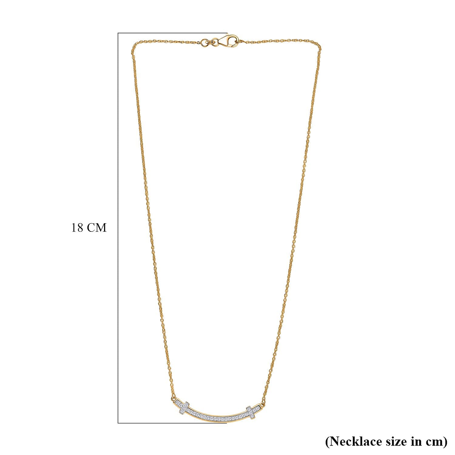 Moissanite Necklace (Size - 18) in 18K Vermeil Yellow Gold Plated Sterling Silver Moissanite Necklace (Size - 18) in 18K Vermeil Yellow Gold Plated Sterling Silver