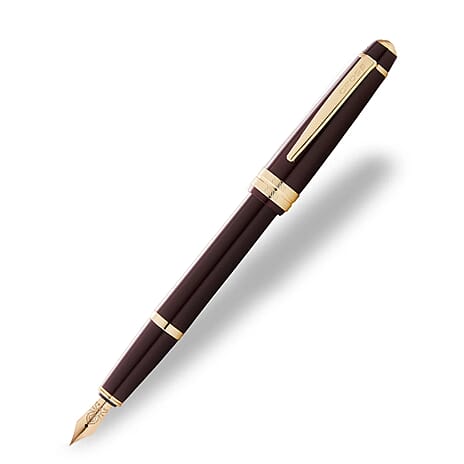 Cross Bailey Light Polished Burgundy Resin and Gold Tone Medium Nib Fountain Pen