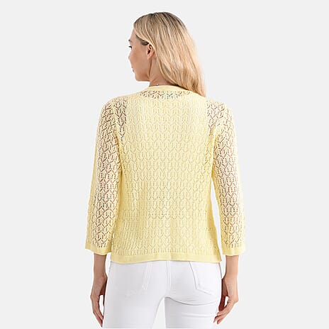 LA MAREY Womens Lace Bolero (Size M) - Cheese White