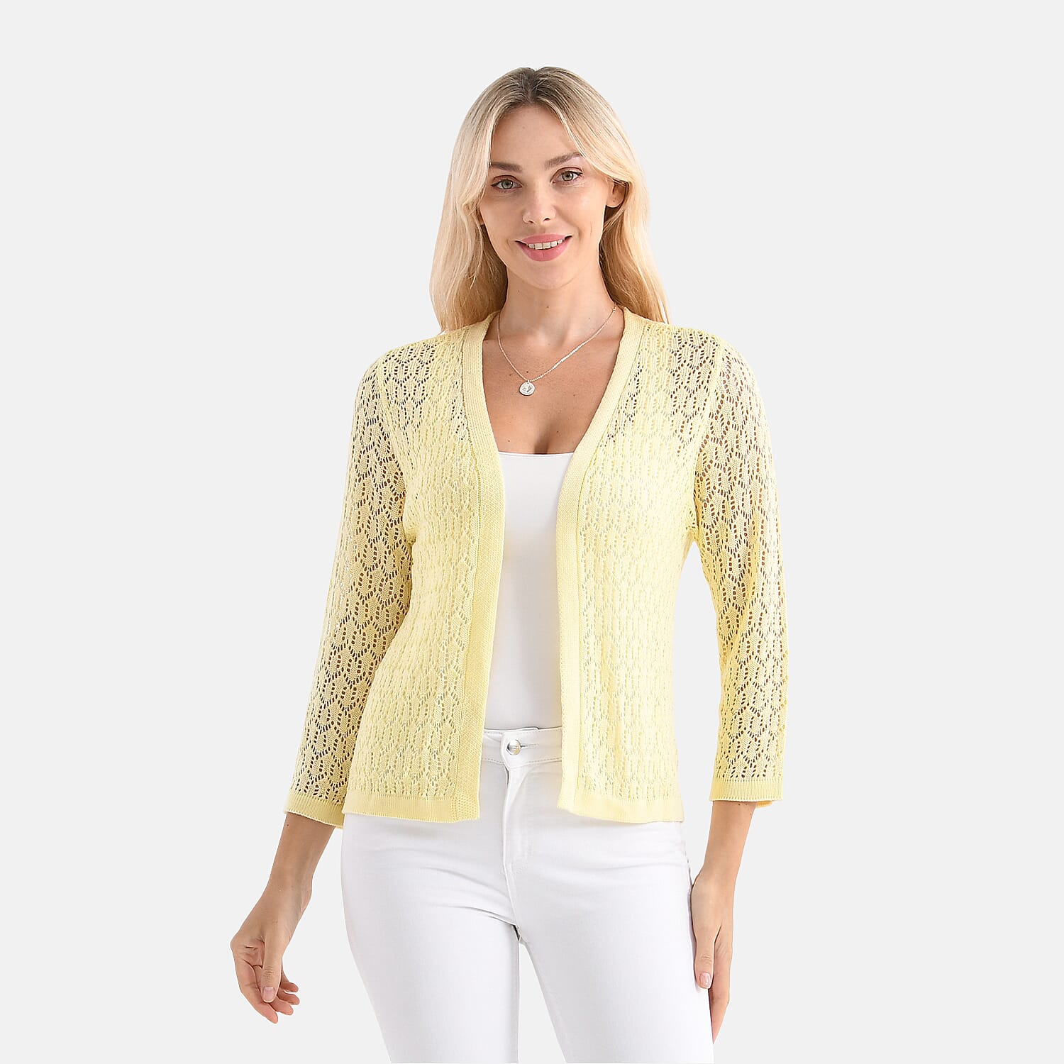 LA MAREY Womens Lace Bolero&nbsp;(Size XXL) - Cheese White