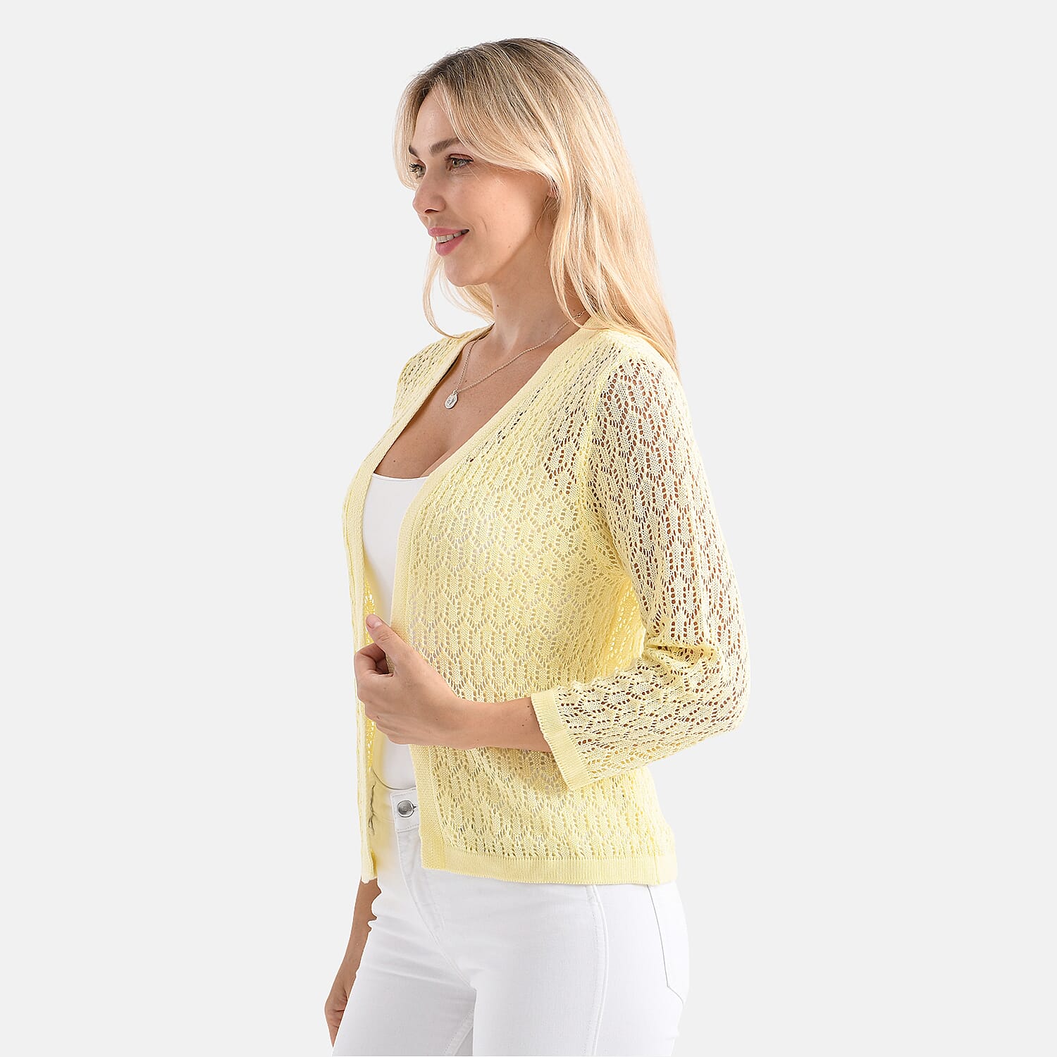 LA MAREY Womens Lace Bolero&nbsp;(Size XXL) - Cheese White