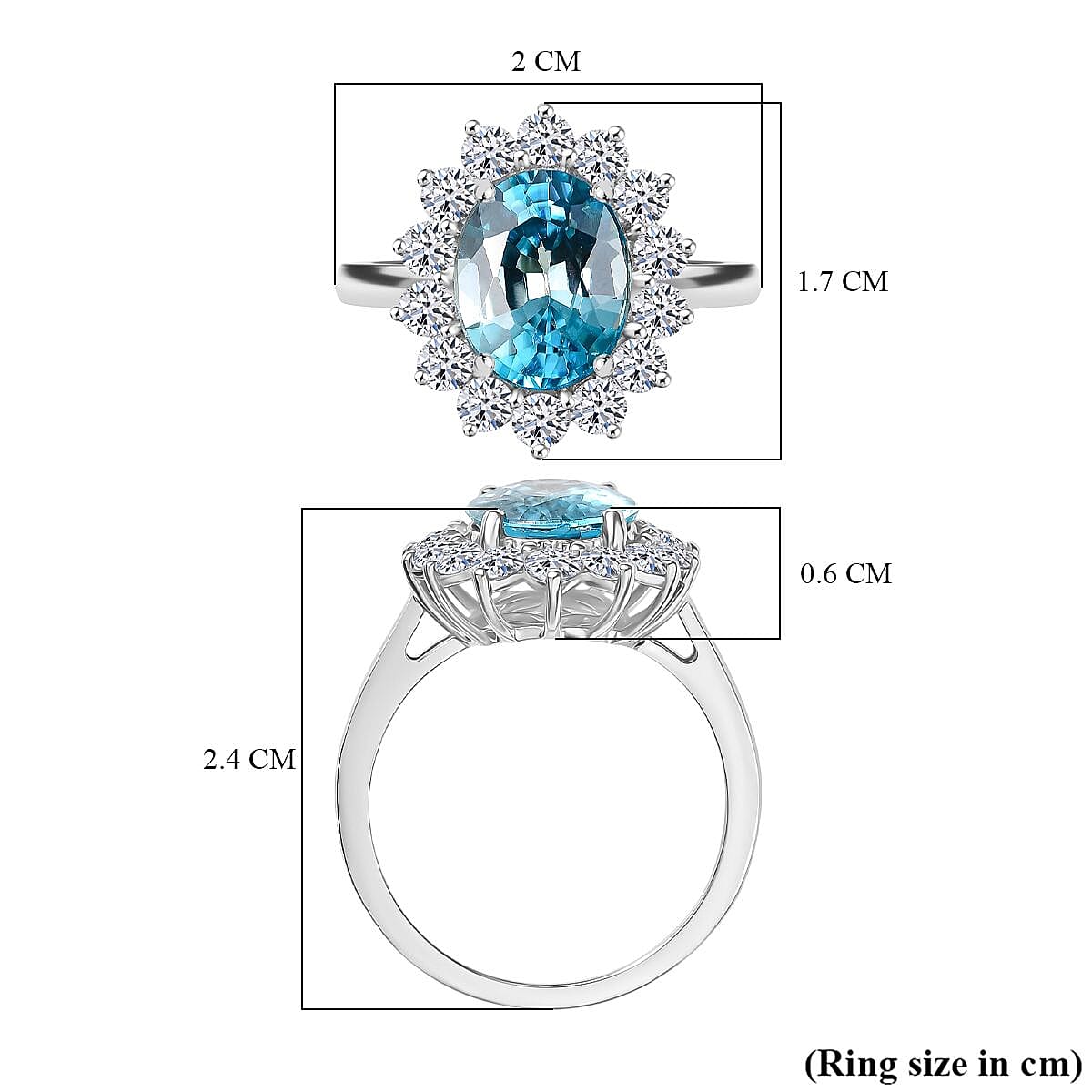 Luxuriant Diamond 950 Platinum AAA Blue Zircon & (SI-G-H) Lab Grown Diamond Halo Ring 4.95 Ct, Platinum Wt.5.55 Gms. Luxuriant Diamond 950 Platinum AAA Blue Zircon & (SI-G-H) Lab Grown Diamond Halo Ring 4.95 Ct, Platinum Wt.5.55 Gms.