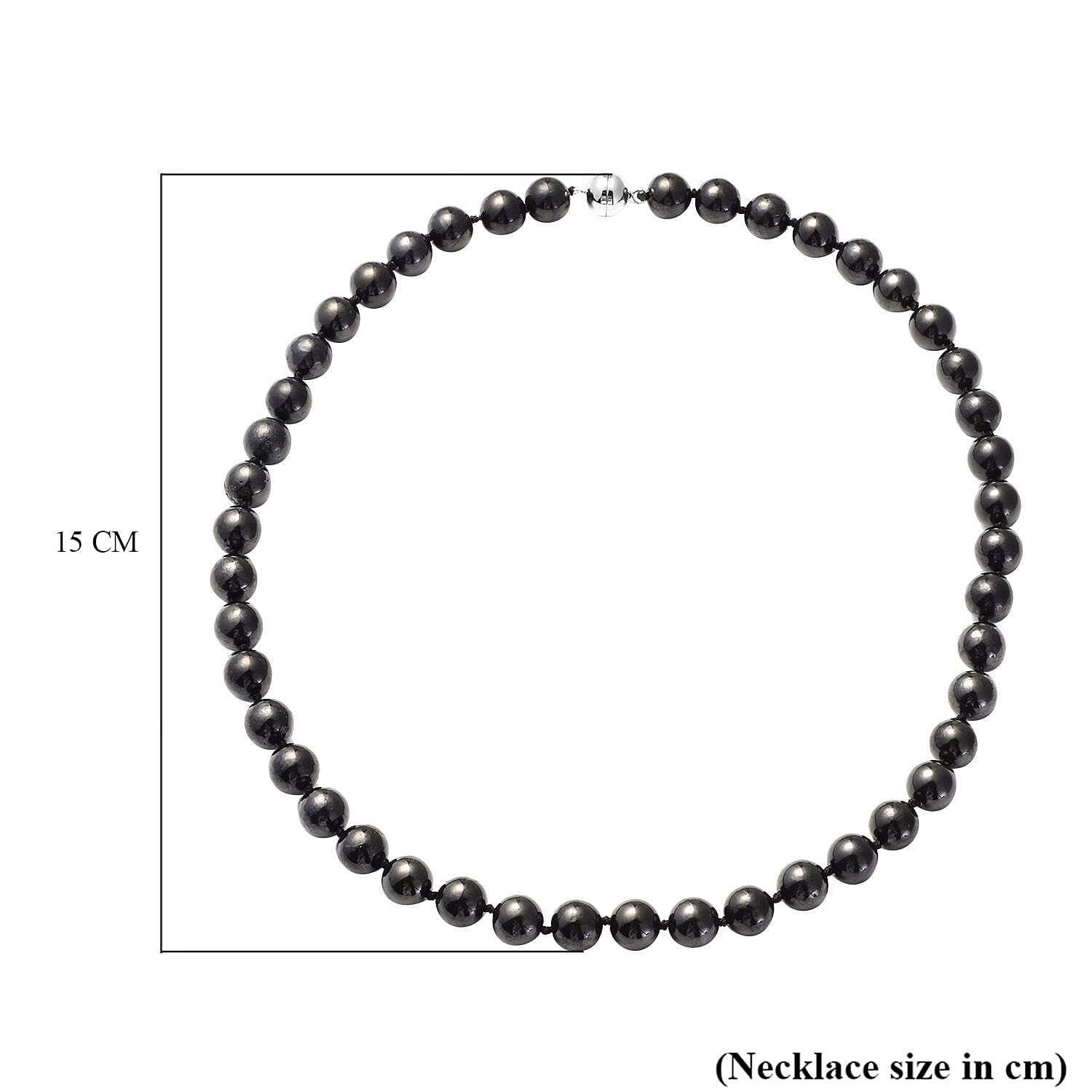 Natural Shungite Necklace (Size - 20) With Magnetic Clasp in Rhodium Overlay Sterling Silver 309.00 Ct.