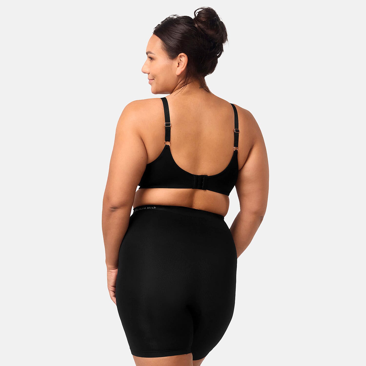 Bella Bodies Cool Fit Seamless High-Waisted Everyday Anti-Chafing Shorts (Size M) - Black