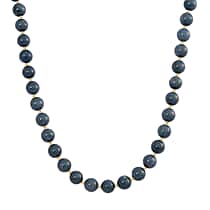 Natural Type A Jadeite Necklace with Magnetic Lock (Size - 20) in Yellow Gold Overlay Sterling Silver