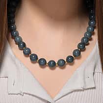 Natural Type A Jadeite Necklace with Magnetic Lock (Size - 20) in Yellow Gold Overlay Sterling Silver