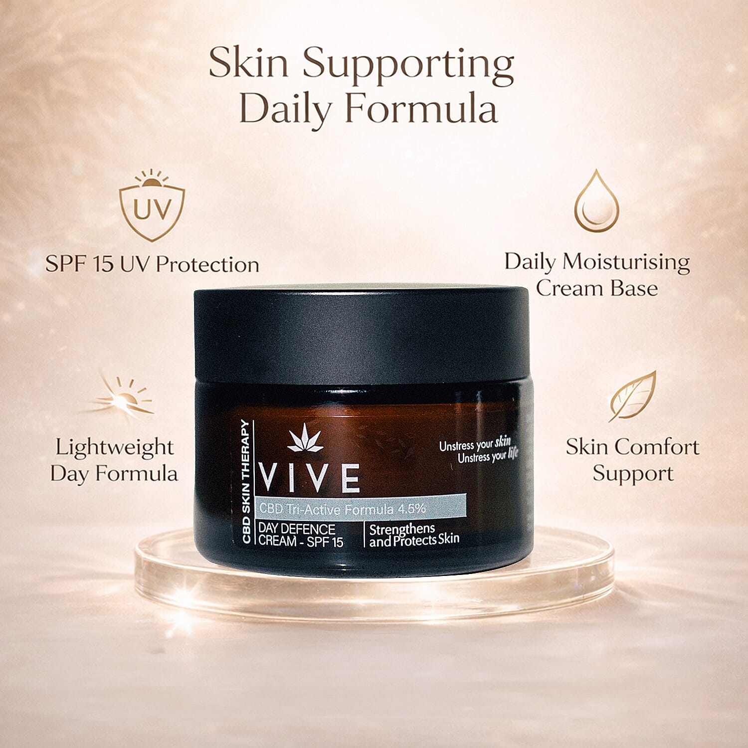 VIVE Day Defence SPF 15 Cream - 50ml with Travel Size - 15ml