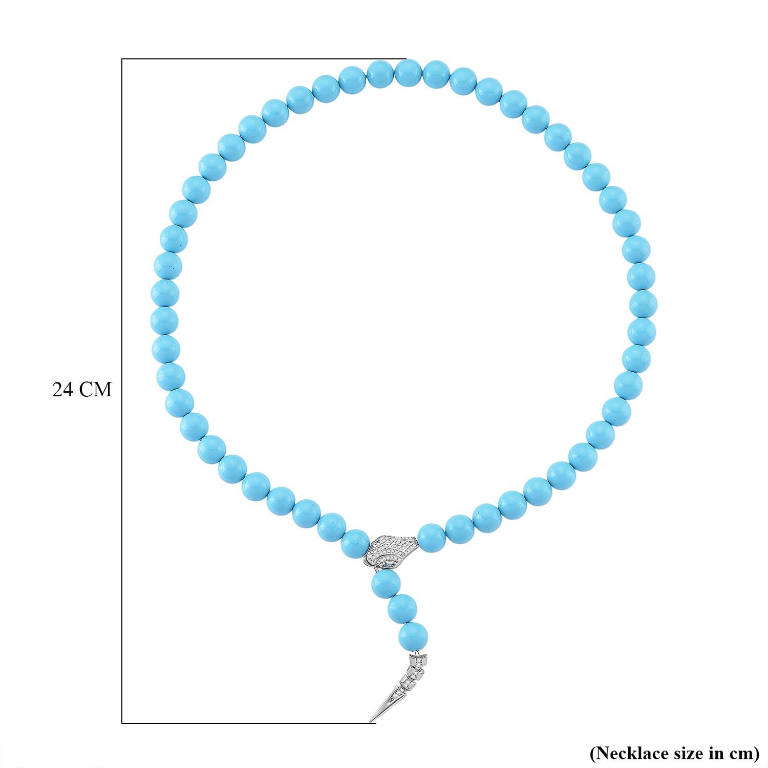 Designer Inspired - Sleeping Beauty Color Shell Pearl & White Cubic Zirconia Adjustable Necklace (Size - 22) 301.50 Ct.