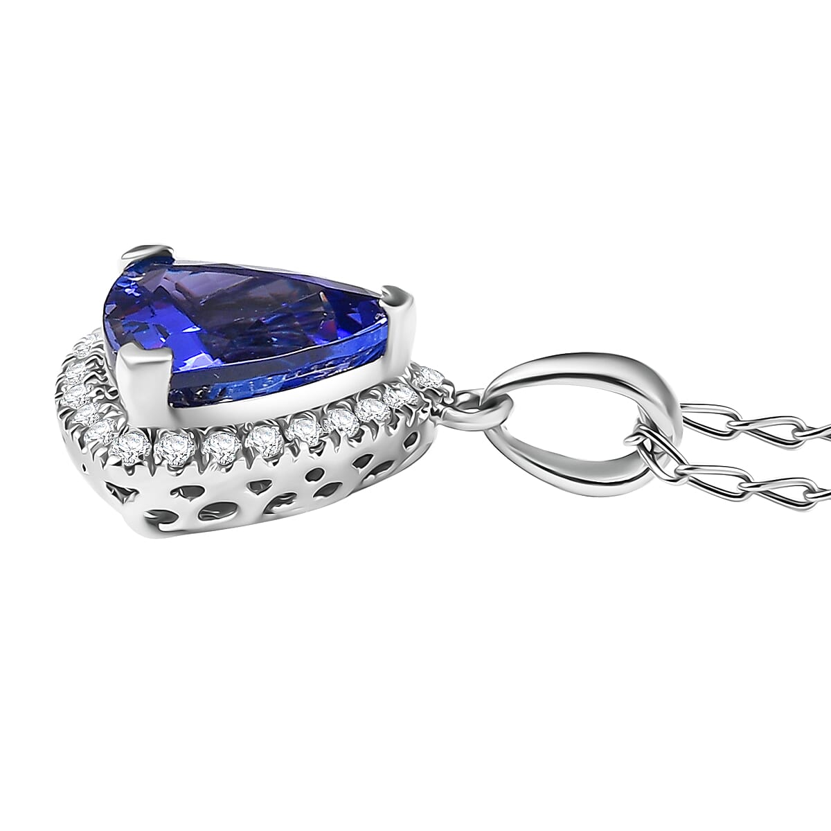 Rhapsody 950 Platinum AAAA Tanzanite White Diamond EF, VS Solitaire Pendant, Platinum Wt.3 Gms  3.100  Ct.