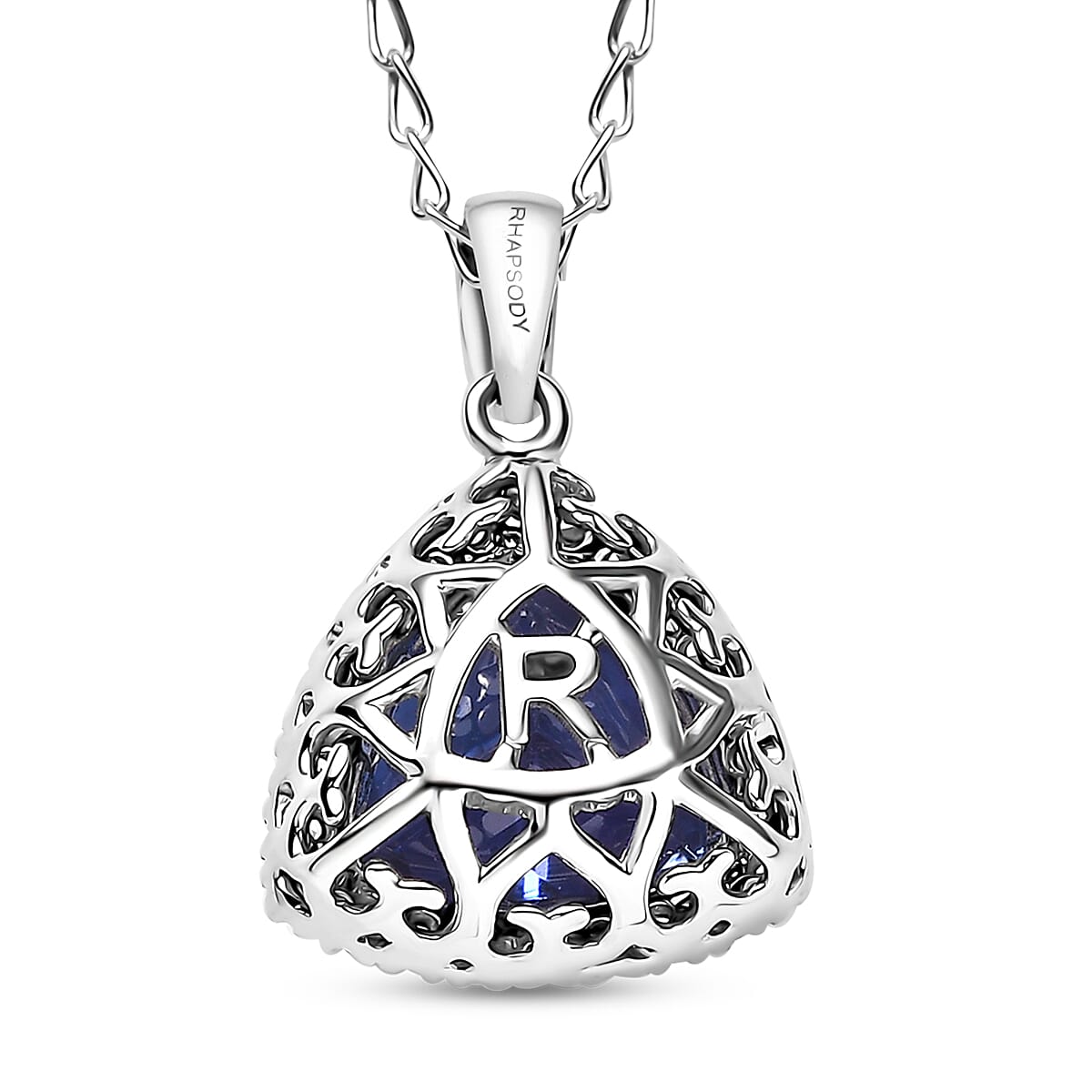 Rhapsody 950 Platinum AAAA Tanzanite White Diamond EF, VS Solitaire Pendant, Platinum Wt.3 Gms  3.100  Ct.