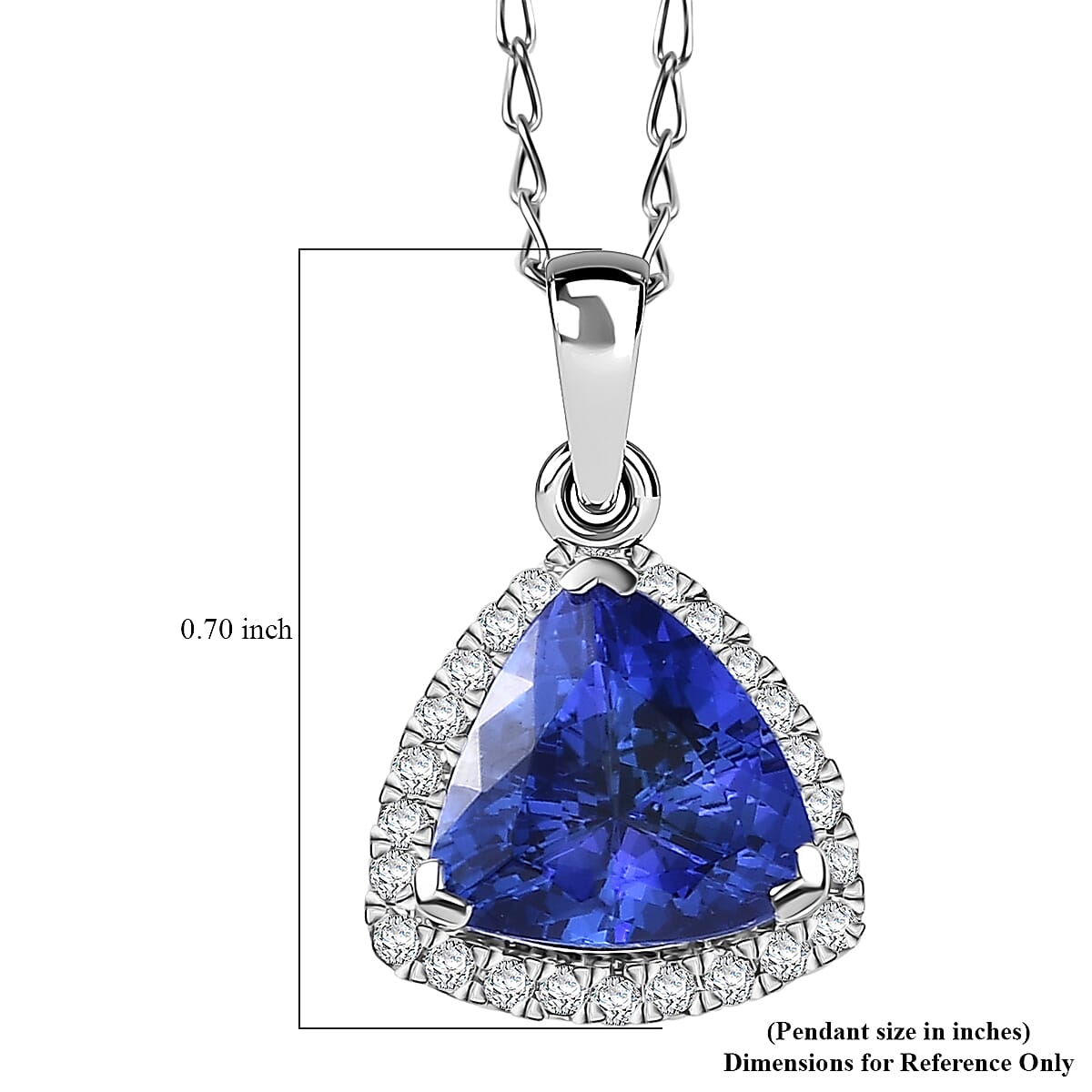 Rhapsody 950 Platinum AAAA Tanzanite White Diamond EF, VS Solitaire Pendant, Platinum Wt.3 Gms  3.100  Ct.