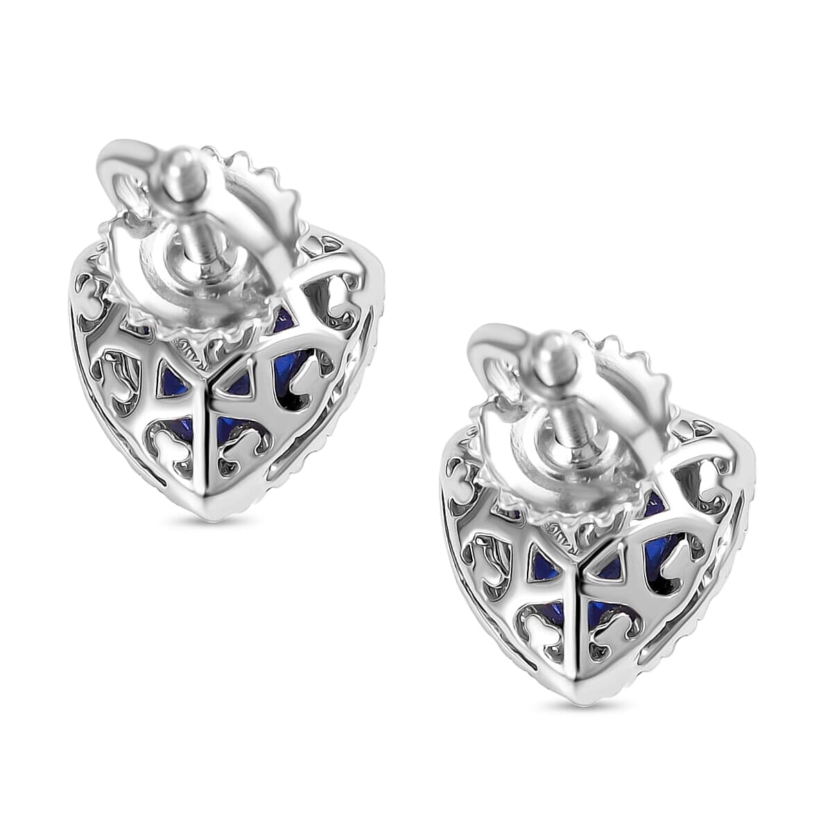 Rhapsody 950 Platinum AAAA Tanzanite & White Diamond (VS-EF) AGI Certified Earring with Screw Back 2.56 Ct, Platinum Wt. 3.72 Gms.