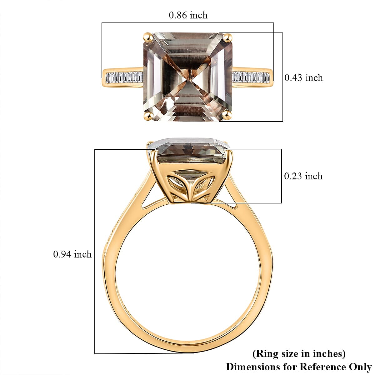 14K Yellow Gold AAA Turkizite, White Diamond I2 Main Stone With Side Stone Ring, Gold Wt.3.5 Gms  5.241  Ct.