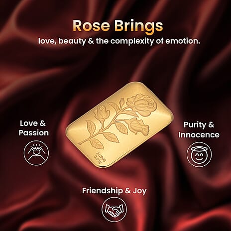 Biggest Gold Deal - 24K Yellow Gold Embossed Rose (39.65X25.90 MM)